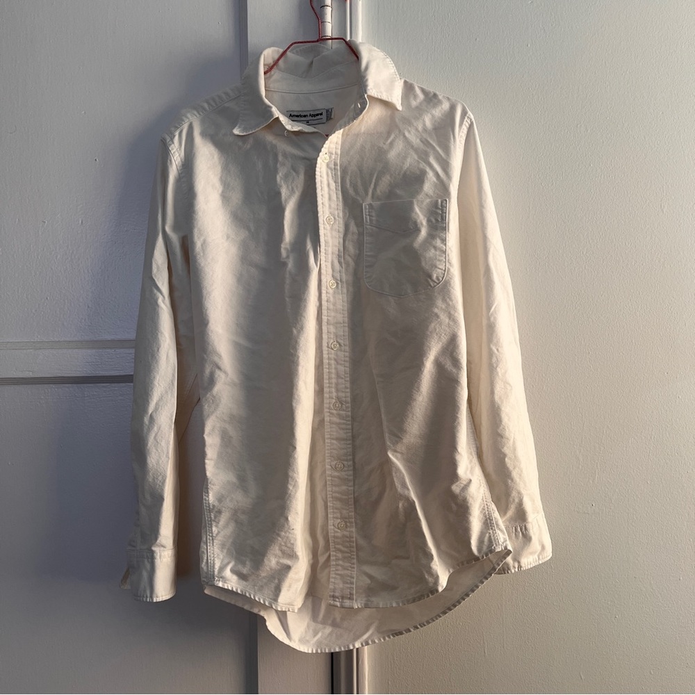 American apparel white Oxford button up shirt
